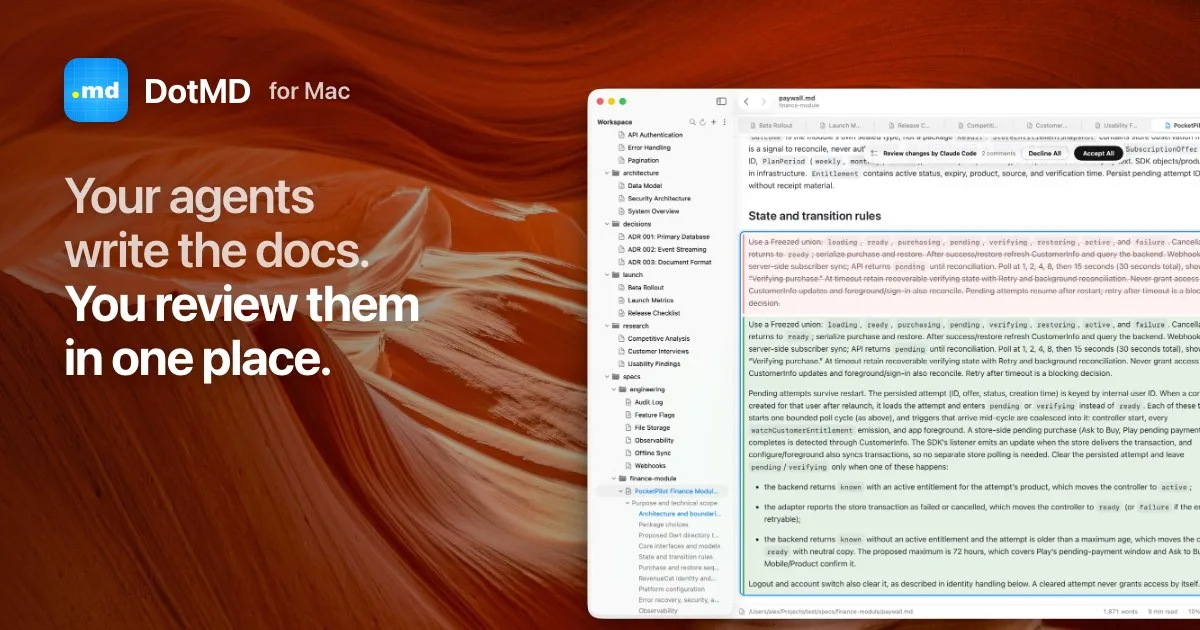 Preview of DotMD for Mac
