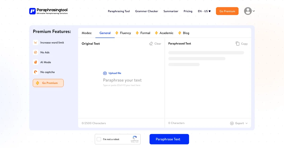 Preview of Paraphrasing Tool