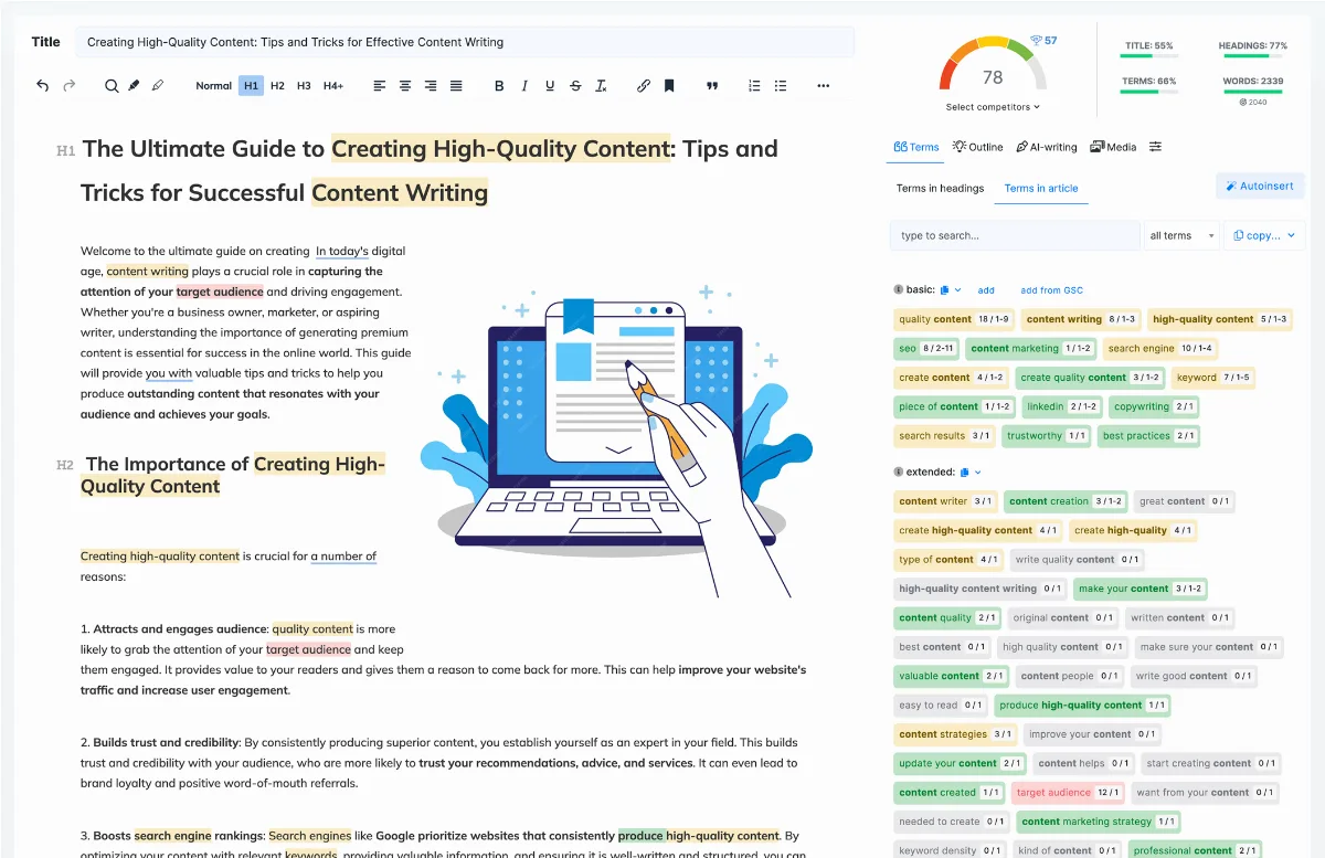 Preview of CONTADU Content Intelligence