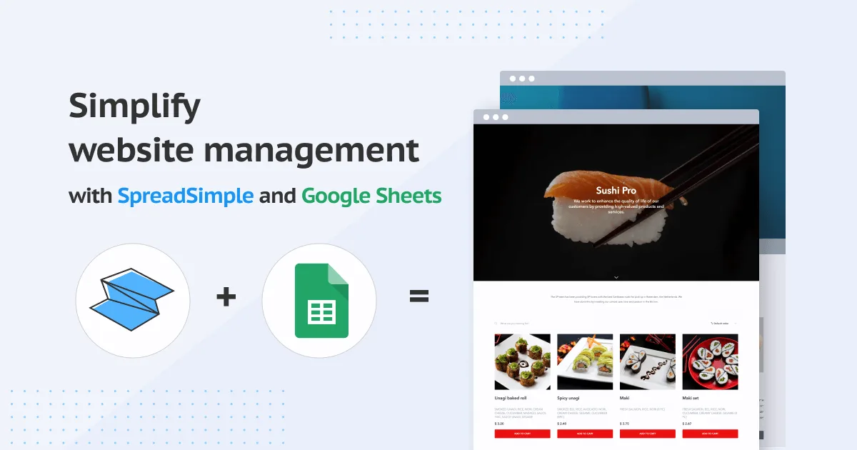 Preview of Google Sheets to website