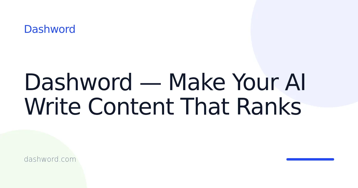 Preview of Dashword