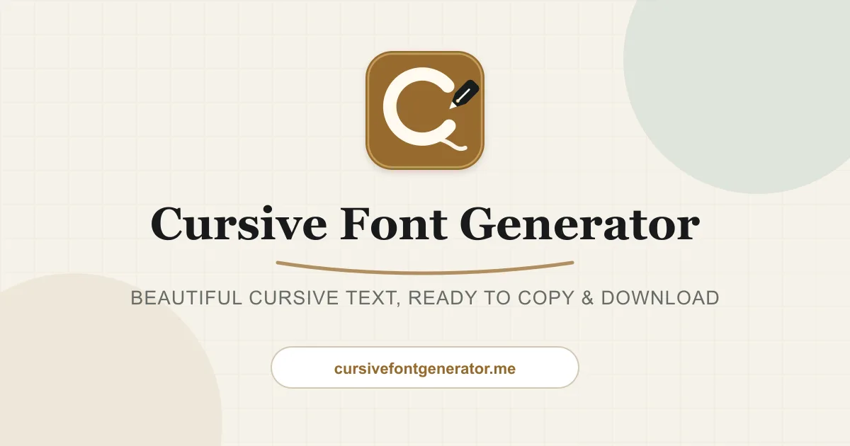 Preview of Cursive Font Generator