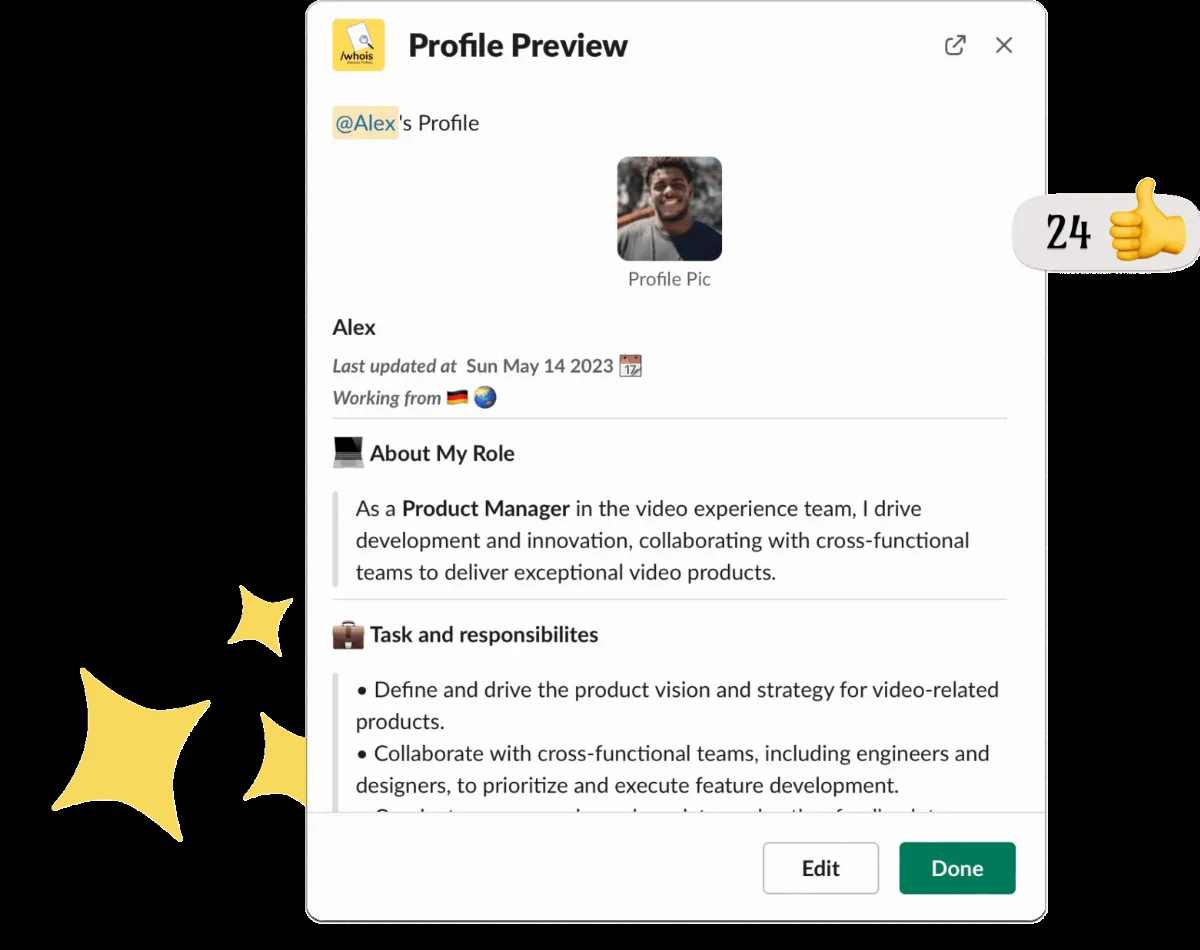Preview of Profile for Slack