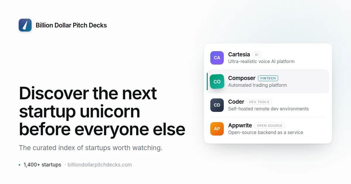 Preview of Billion Dollar Pitch Decks