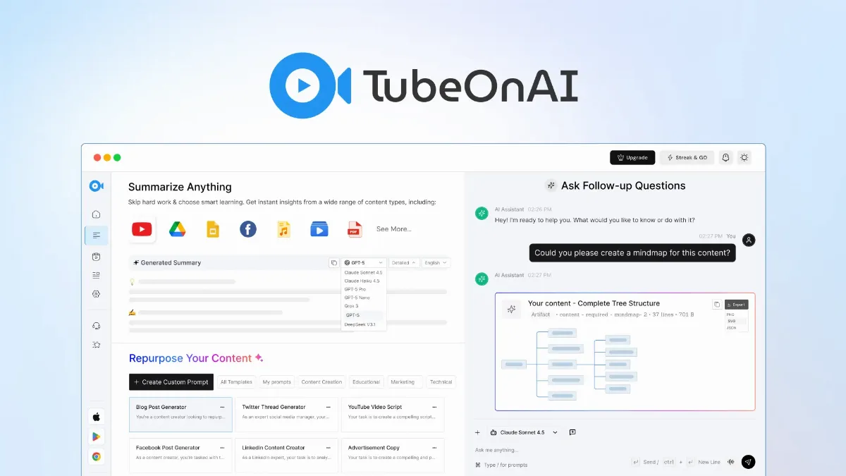 Preview of TubeOnAI