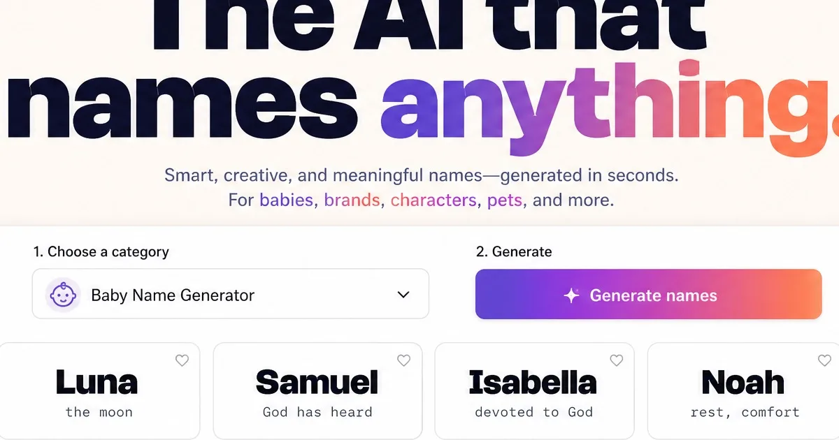 Preview of Name Generator Plus