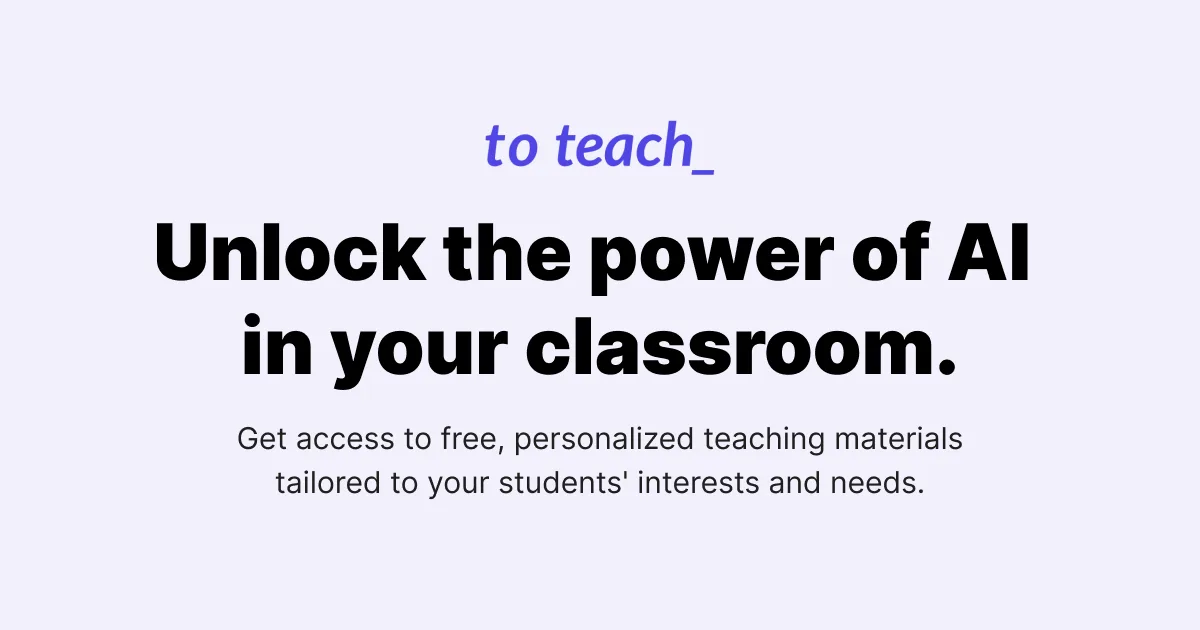 Preview of AI for the lessons you want to teach