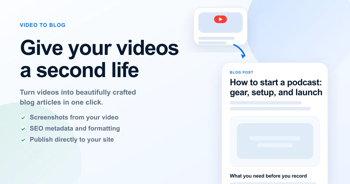 Preview of Video To Blog