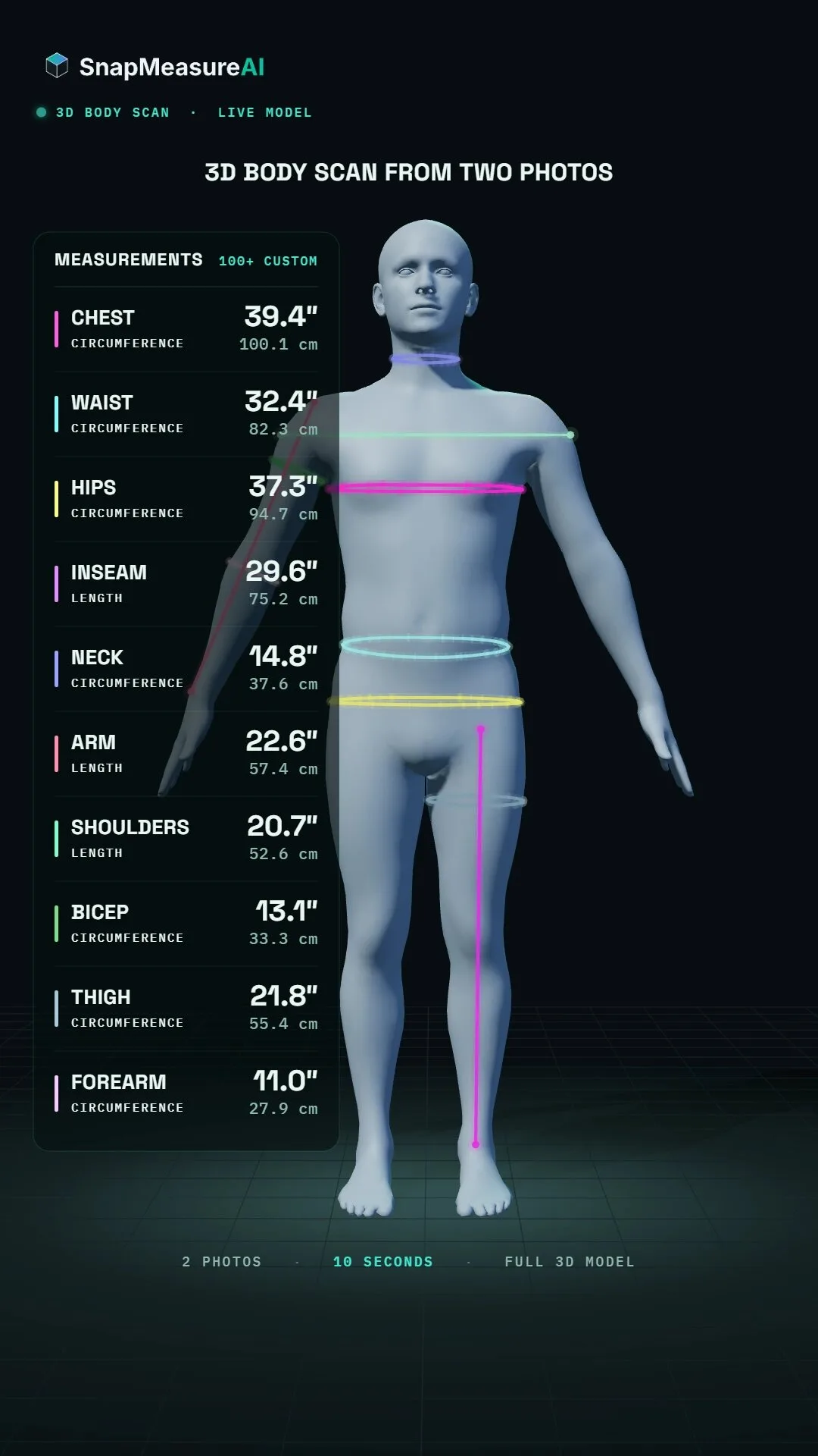 Preview of SnapMeasureAI: 3D Body Scan