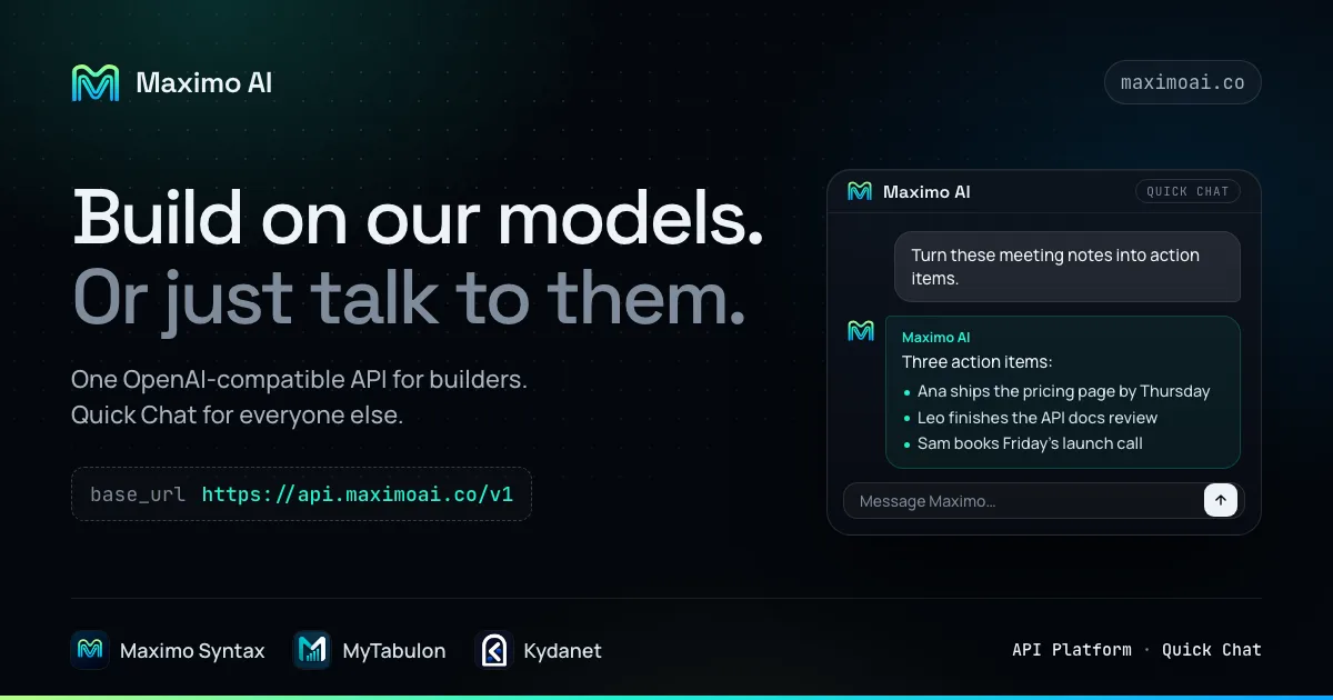 Preview of Maximo AI