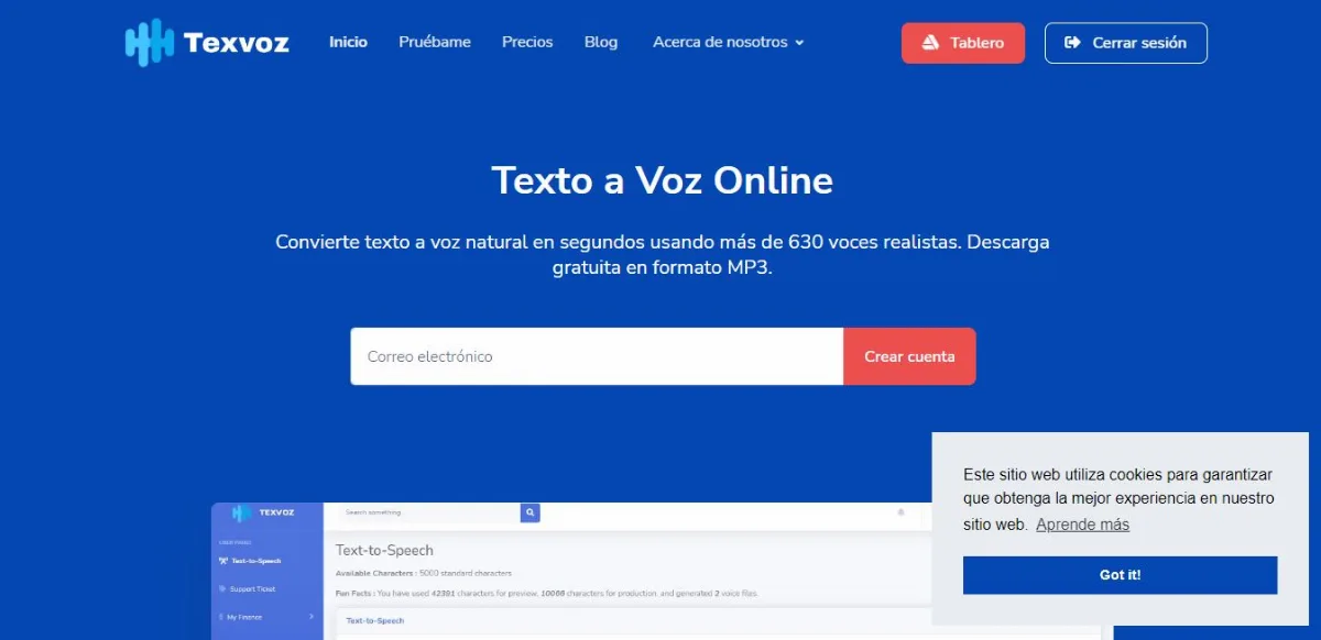 Preview of Text to Speech Online