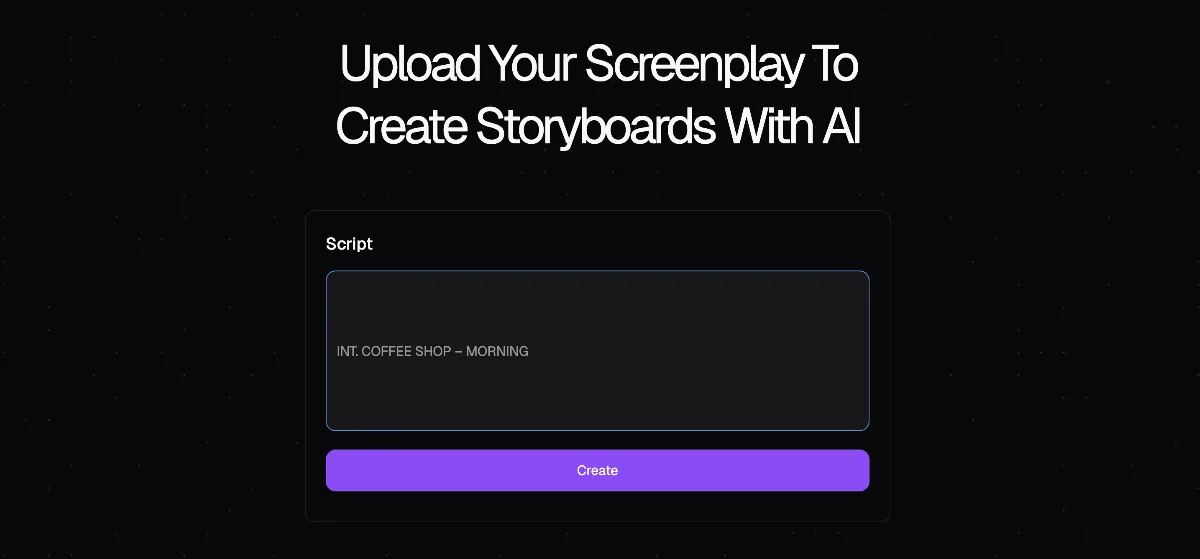 Preview of Script To Storyboard AI