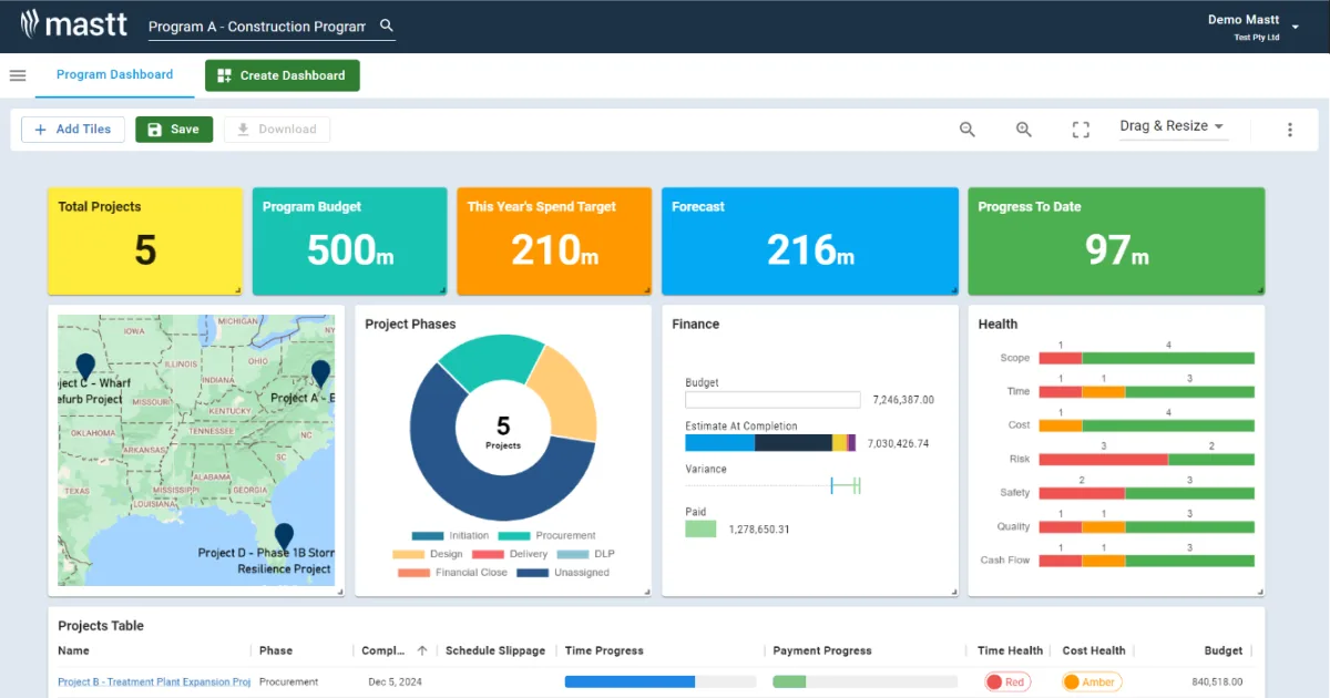 Preview of Capital Project Management Software
