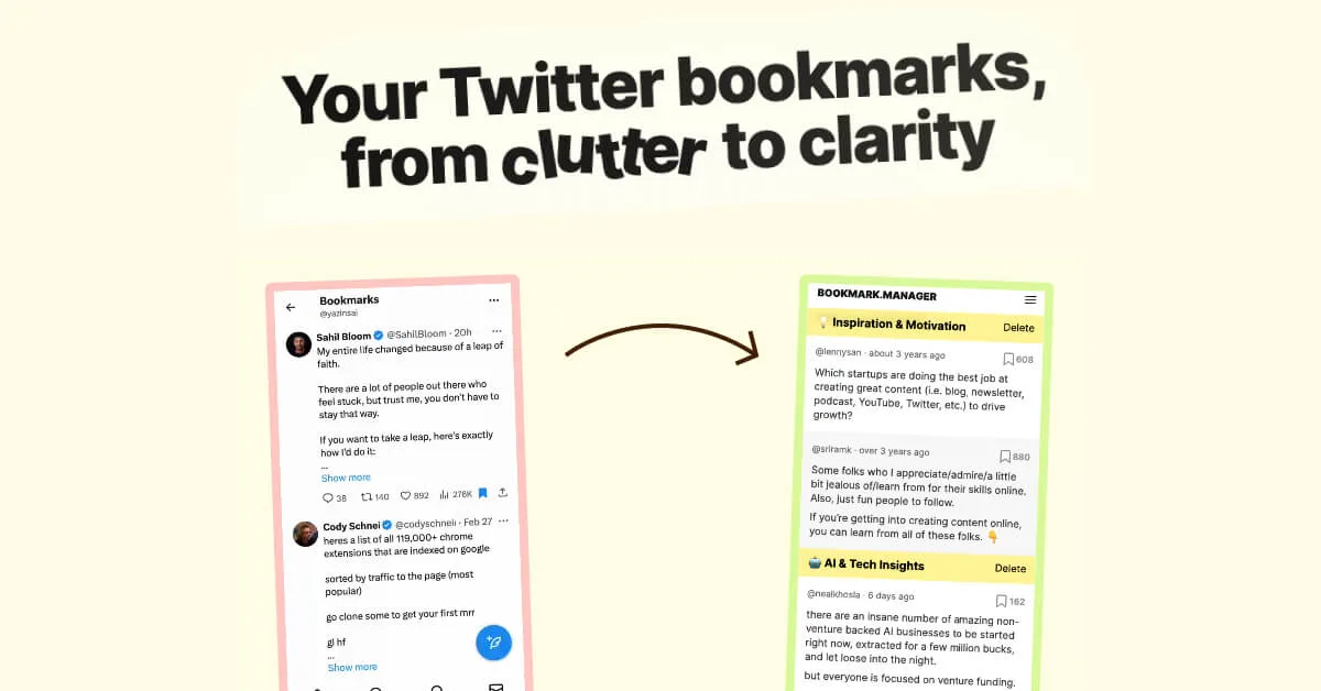 Preview of Twitter Bookmarks