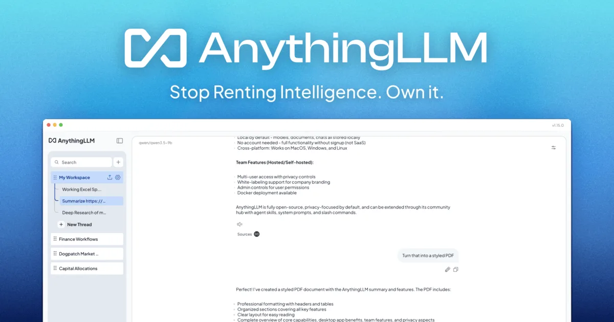Preview of AnythingLLM