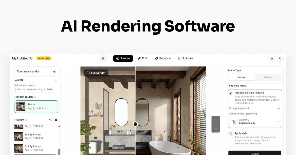 Preview of AI Rendering Software