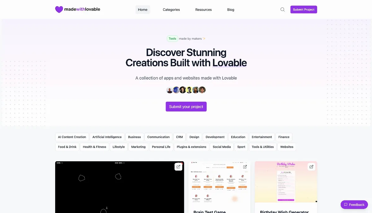 Preview of Made with Lovable