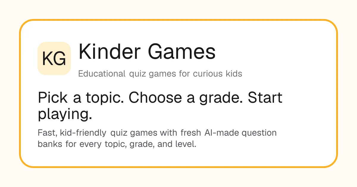 Preview of Kinder Games