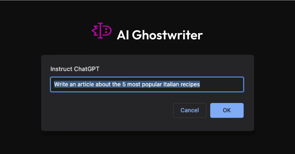 Preview of AI Ghostwriter