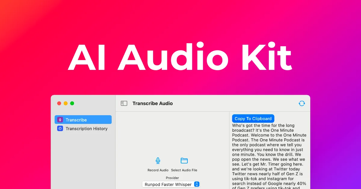 Preview of AI Audio Kit