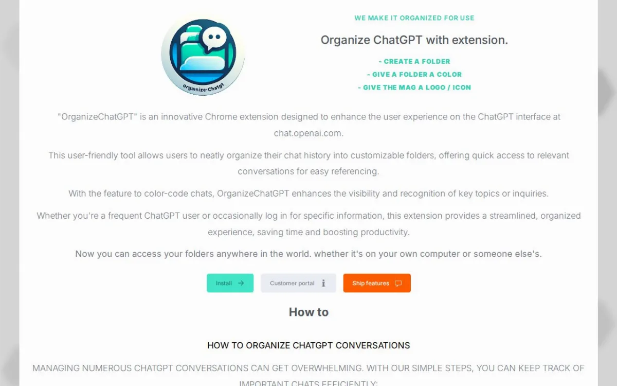 Preview of Organize Chatgpt