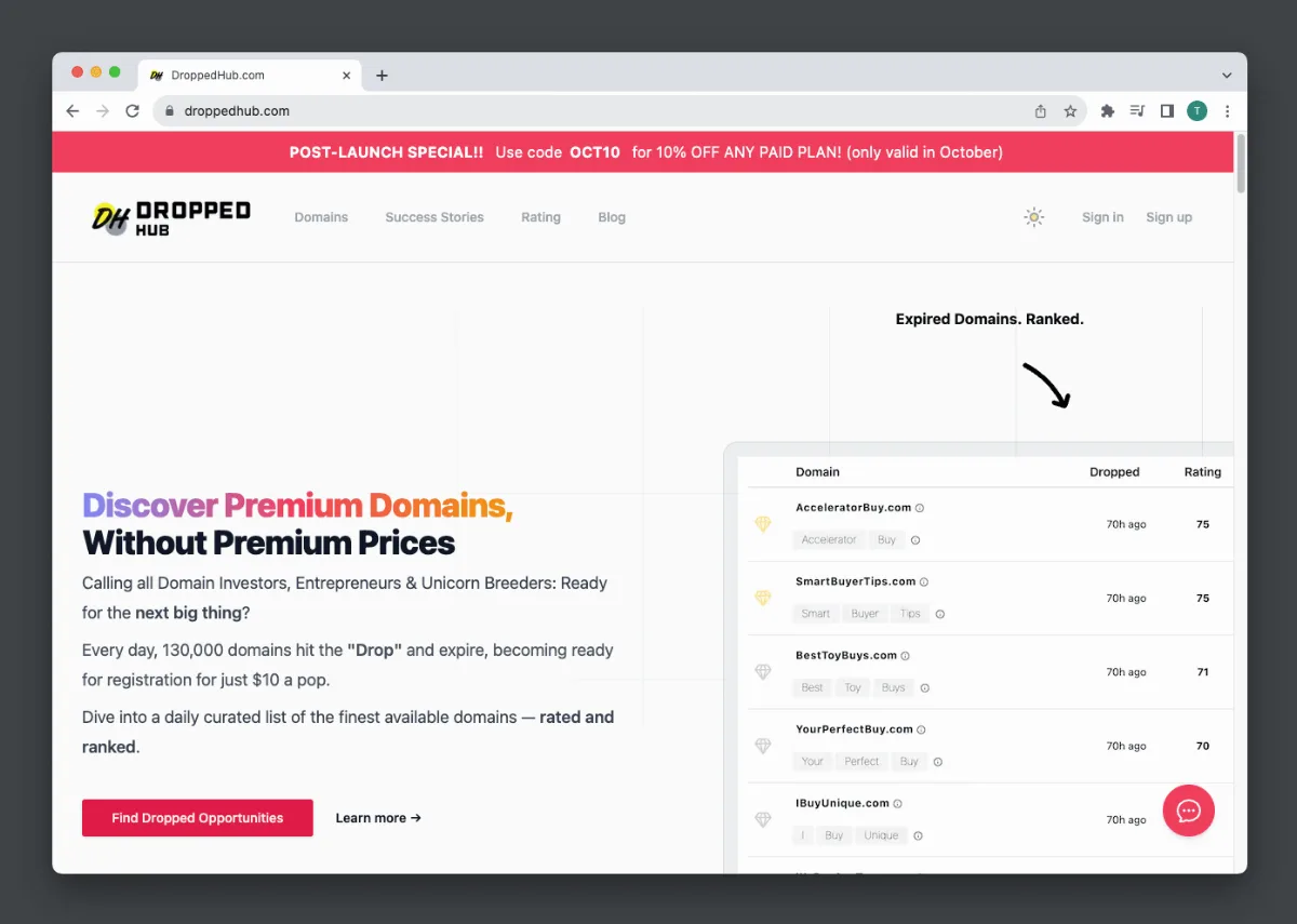 Preview of Find Expired Domains Names