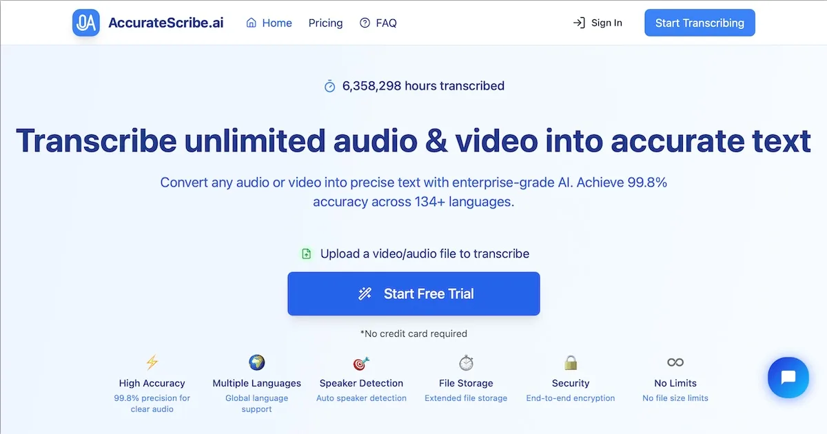 Preview of AccurateScribe.ai