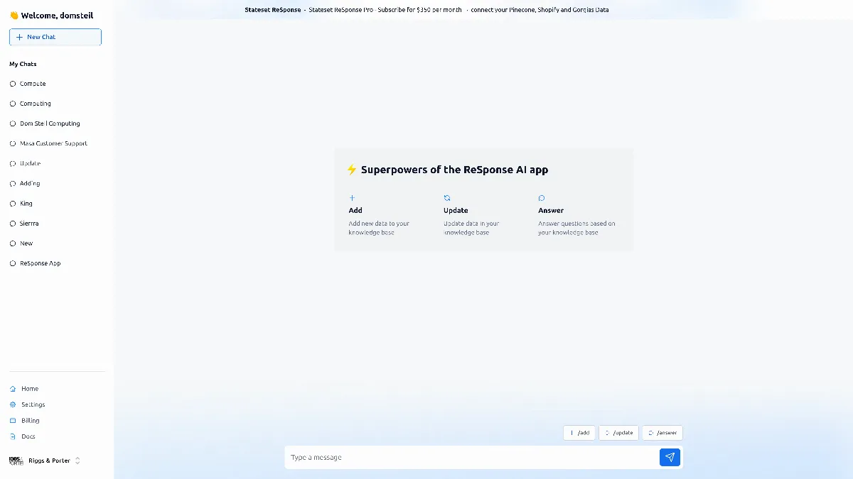 Preview of ResponseCX