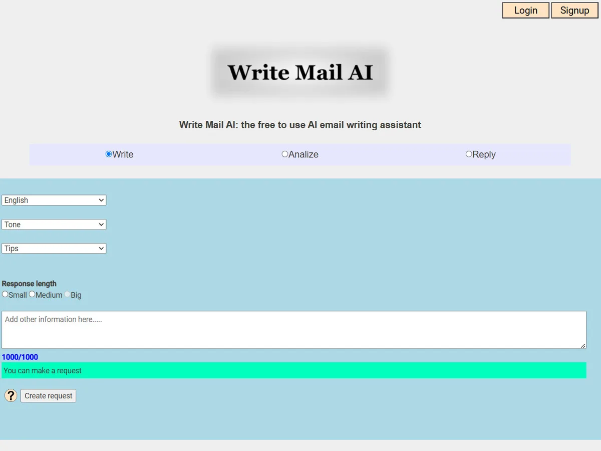 Preview of Write Mail AI