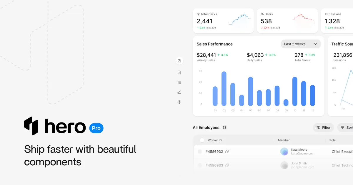 Preview of HeroUI Pro