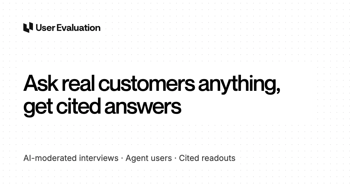 Preview of User Evaluation