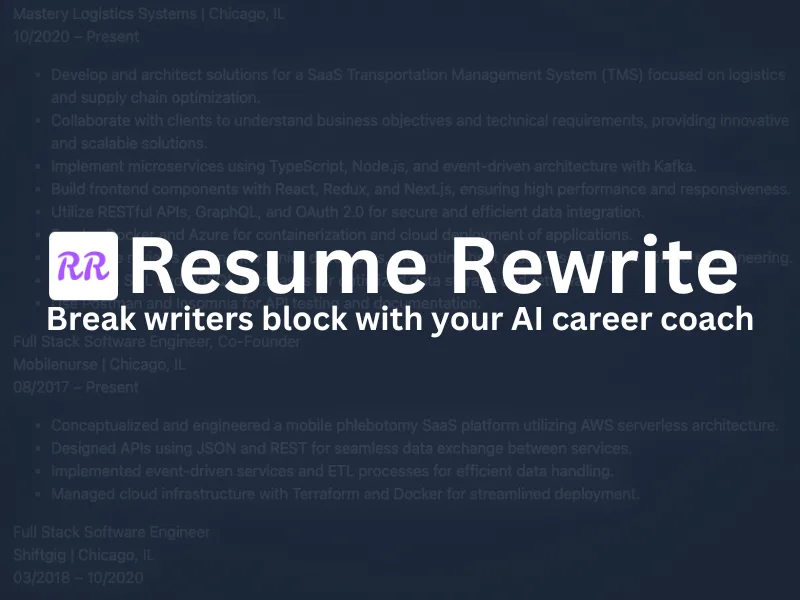 Preview of Resume Rewrite