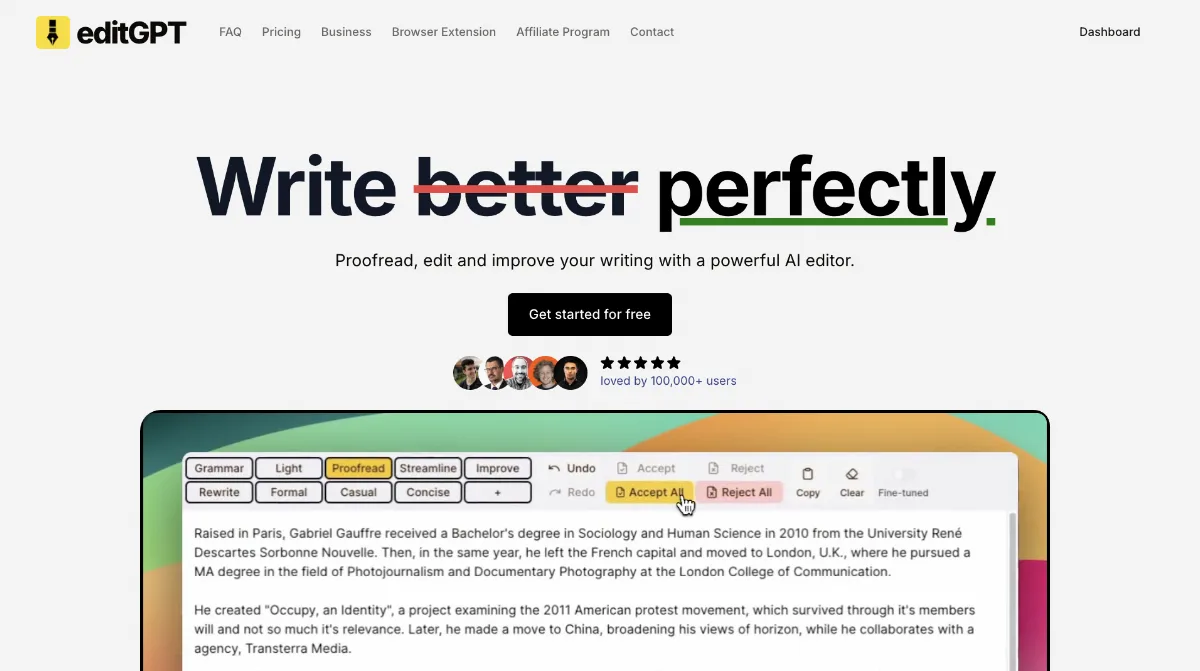 Preview of Editgpt