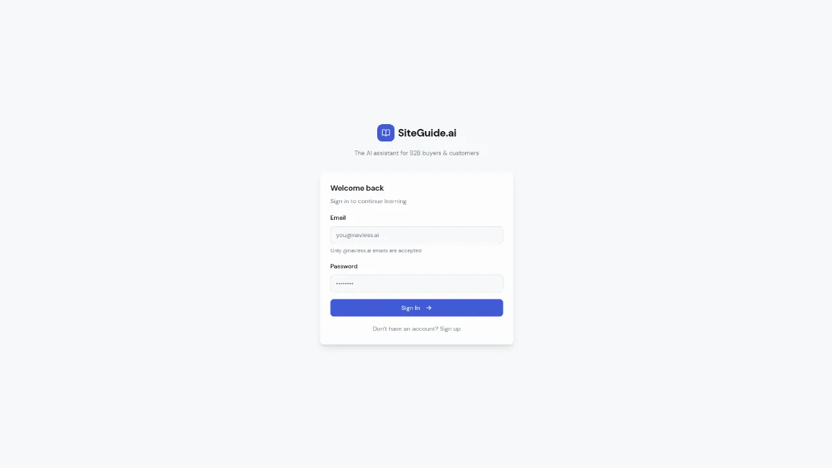 Preview of SiteGuide.ai