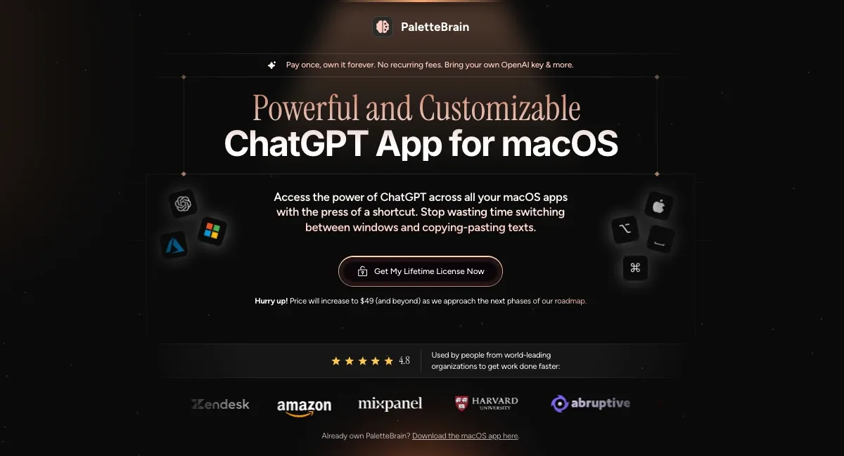 Preview of PaletteBrain Â· ChatGPT for macOS App