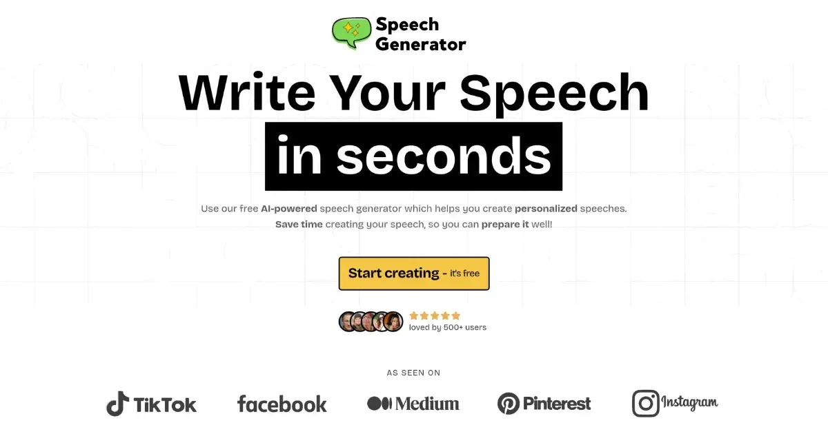 Preview of AI Speech Generator