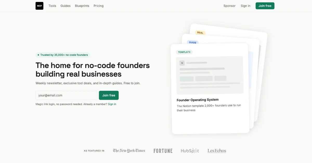 Preview of No Code Founders