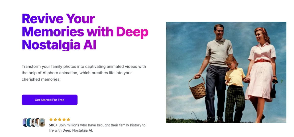 Preview of Deep Nostalgia AI