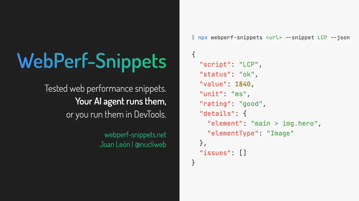 Preview of WebPerf Snippets