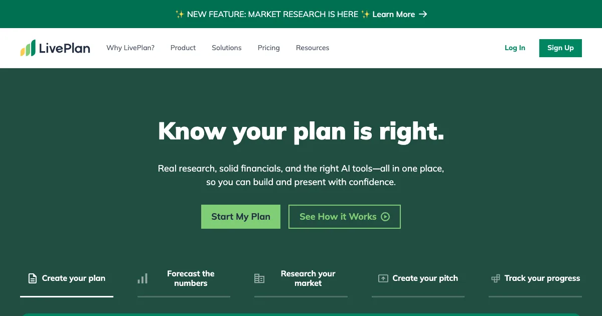 Preview of LivePlan