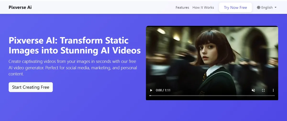 Preview of Pixverse AI
