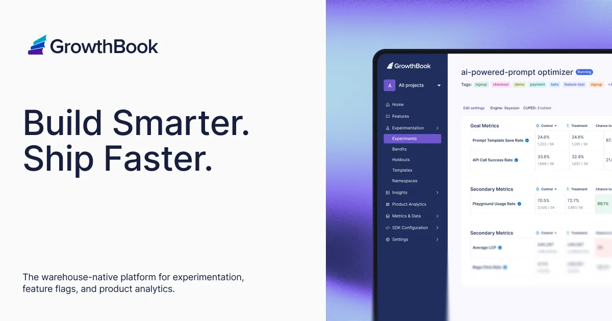 Preview of GrowthBook