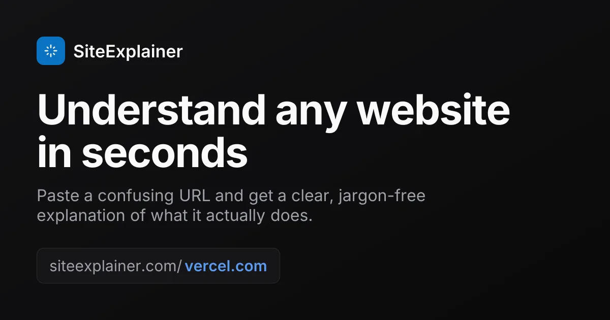 Preview of SiteExplainer