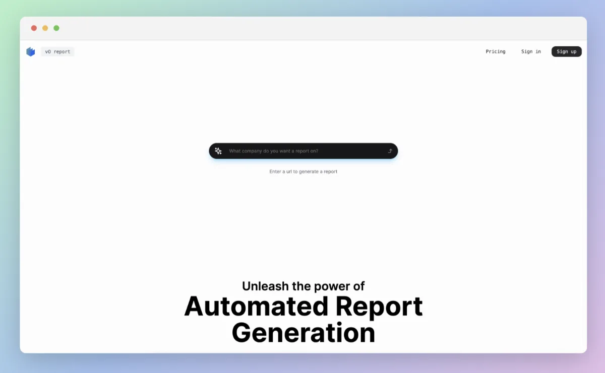 Preview of v0 report