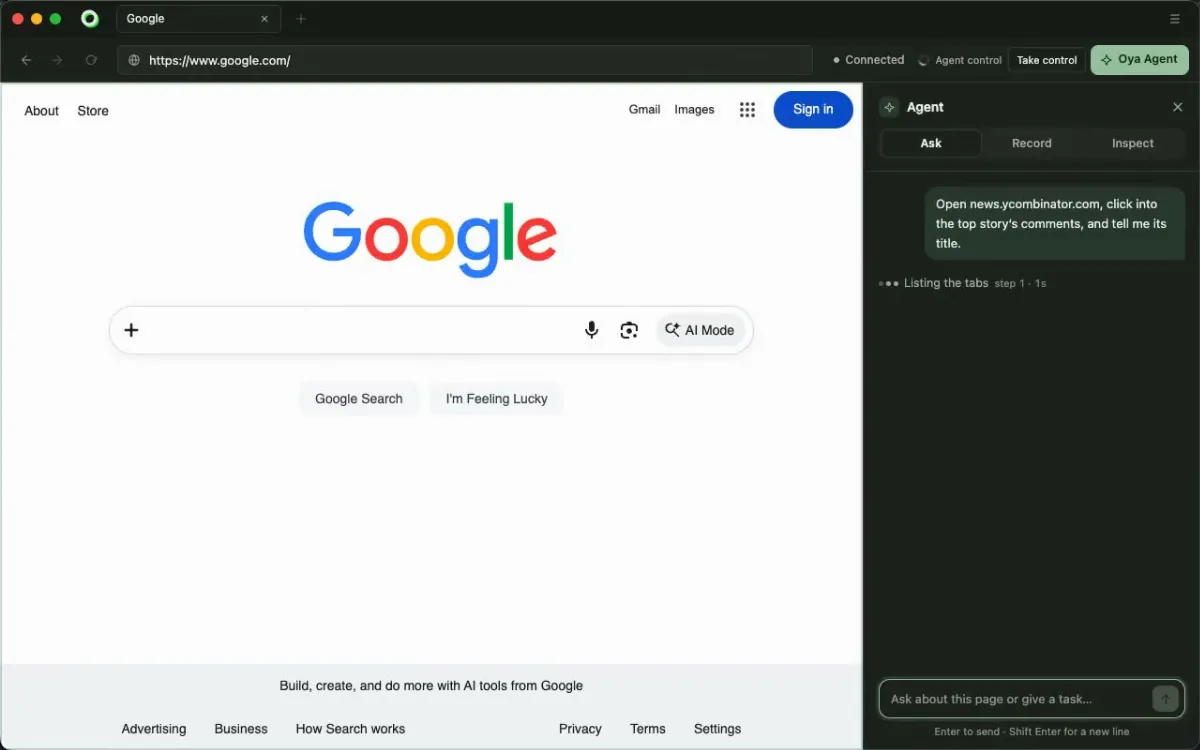 Preview of Oya Browser