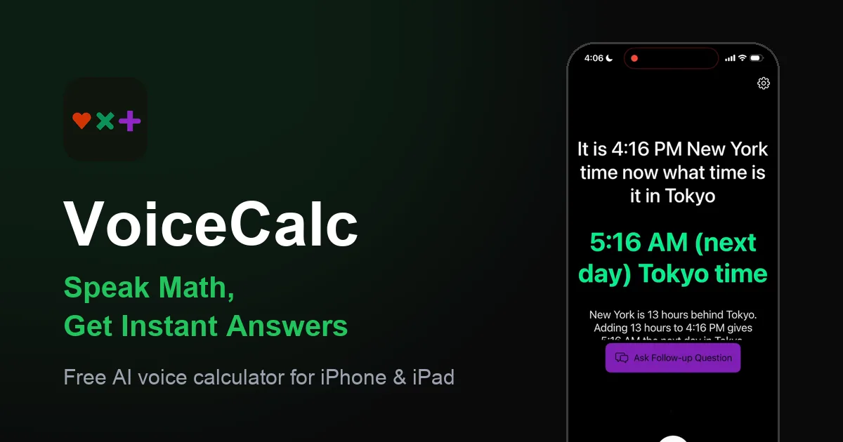 Preview of VoiceCalc: AI Voice Calculator