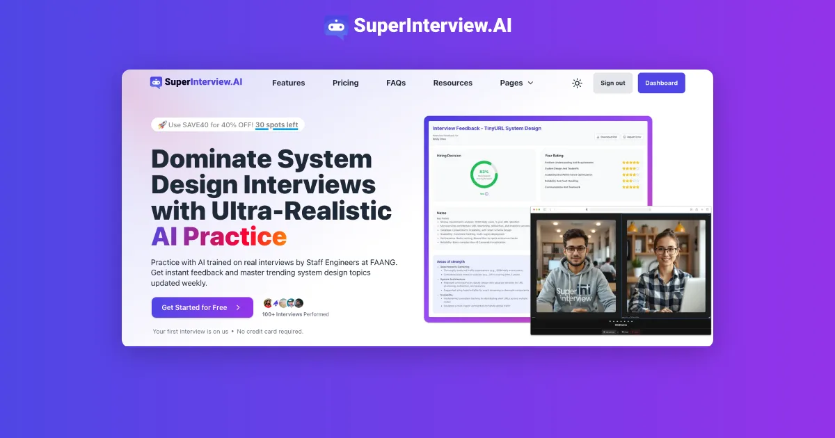 Preview of SuperInterview AI