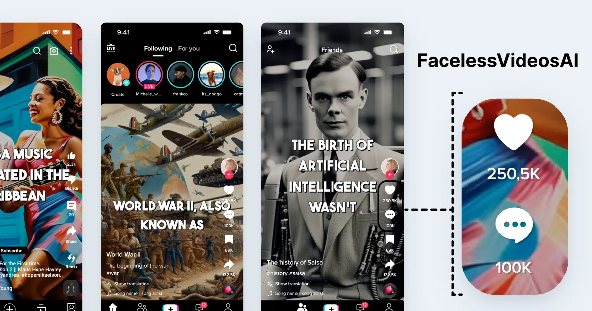 Preview of FacelessVideos.AI