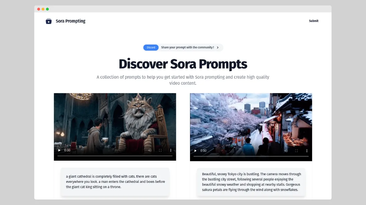 Preview of Discover The Best Sora Prompts