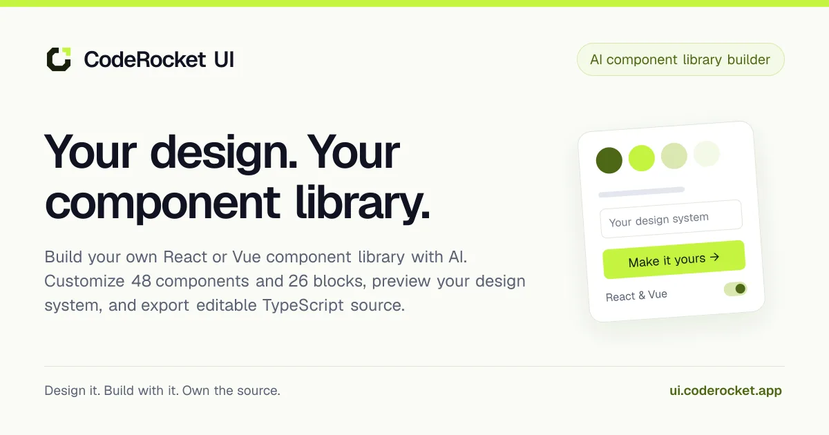 Preview of CodeRocket UI